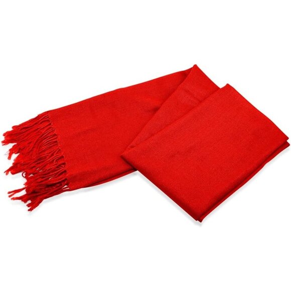 Women Red Soft Pashmina Scarf Winter Shawl Wrap Scarves Lady Fashion Wraps - Picture 2 of 5